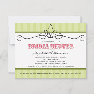 Invitation Chic Deco Bridal Shower (vert citron)