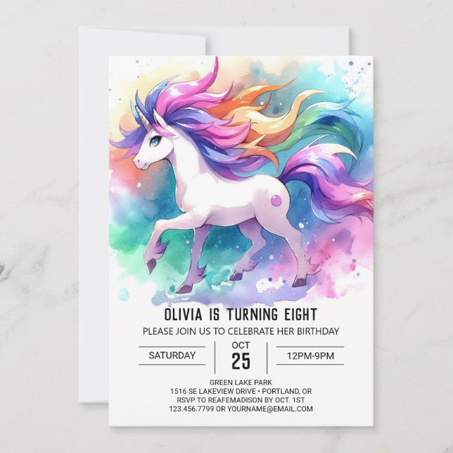 Invitation Chic Digital Horse Anniversaire (Devant)