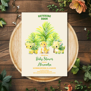 Invitation Chic Dinosaur Boy Baby shower Verdure