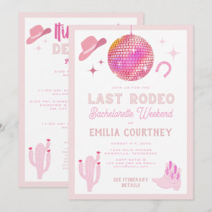 Invitation Chic Disco Cowgirl Dernier Rodeo Bachelorette Week