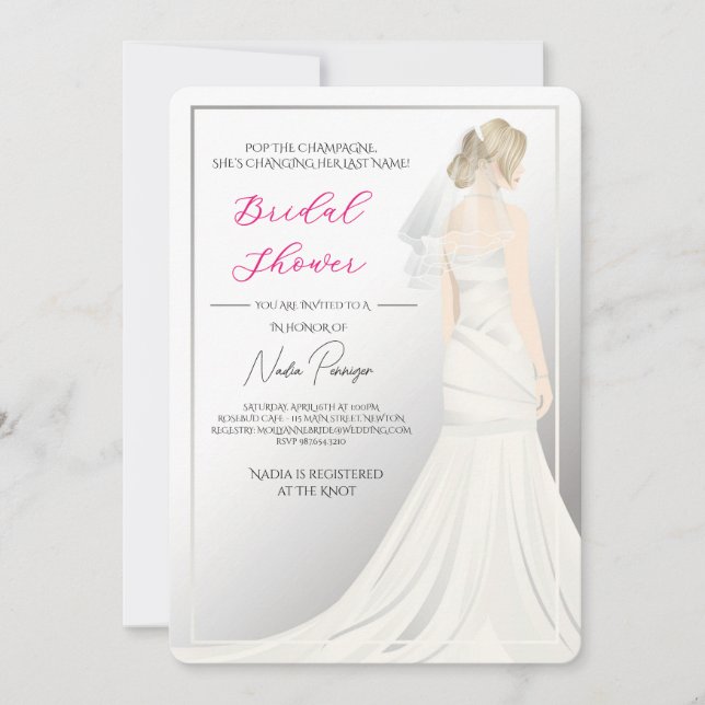 Invitation Chic Dressed for the Occasion Bridal Shower Party (Devant)