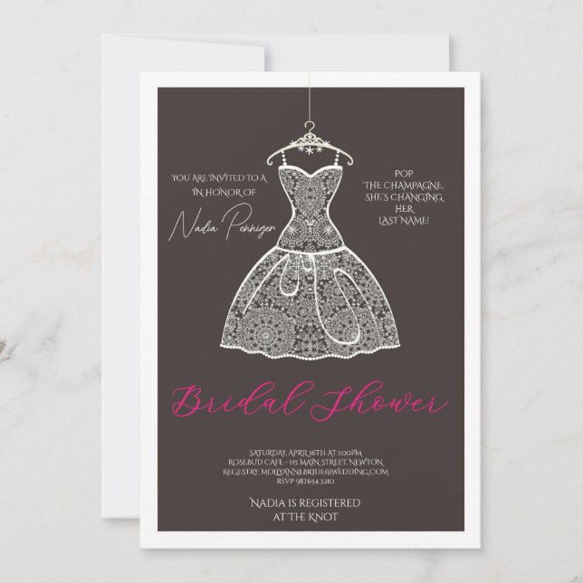 Invitation Chic Dressed for the Occasion Bridal Shower Party (Devant)
