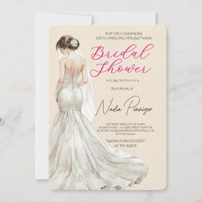 Invitation Chic Dressed for the Occasion Bridal Shower Party (Devant)