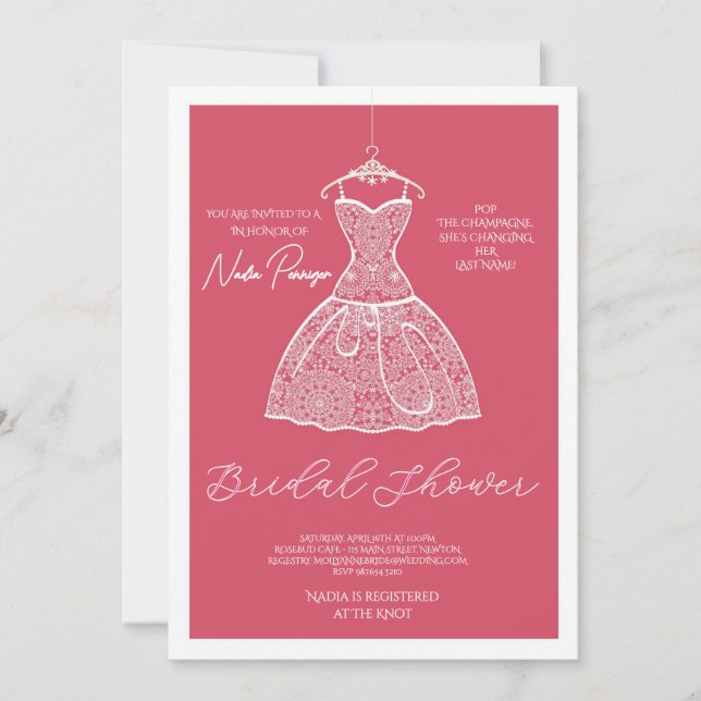 Invitation Chic Dressed for the Occasion Bridal Shower Party (Devant)