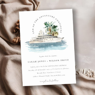 Invitation Chic Dusky Cruise Navire Palm Seascape Vow Renouve