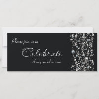 Chic Elegant Black Sparkle Événement Fête Invitati