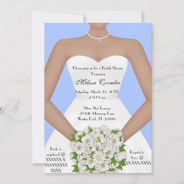 Invitation Chic Elegant Blanc moderne Fête des mariées Invita (Devant)