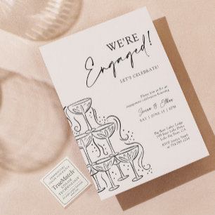 Invitation Chic Elegant Champagne Engagement Party