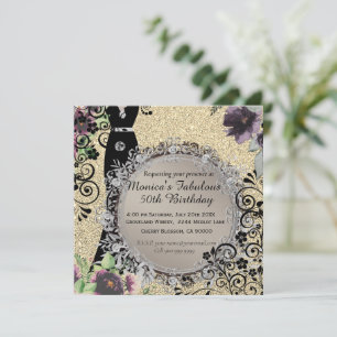 Invitation Chic Elegant Fabulous 50e anniversaire
