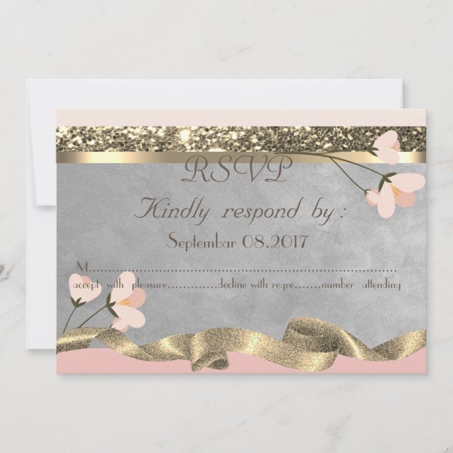 Invitation Chic Élégant Floral RSVP (Devant)