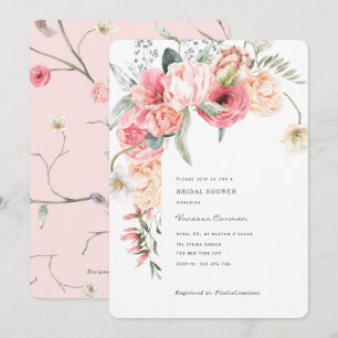 Invitation Chic élégant jardin fleuri romantique aquarelle