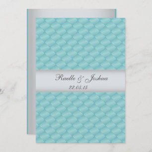 Invitation Chic élégant luxueux courbé turquoise argent Maria