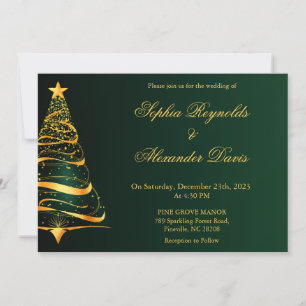 Invitation Chic élégant minimaliste mariage sapin de Noël