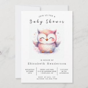 Invitation Chic Elegant Owl Baby shower