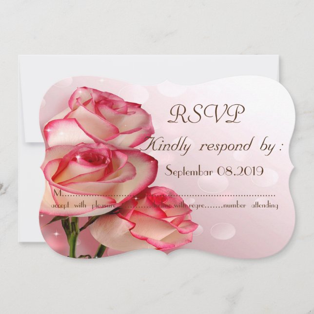 Invitation Chic Élégant  Roses RSVP (Devant)