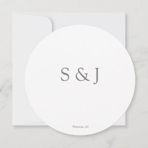 Invitation Chic Elegant Simple Blanc & Gris Cercle Minimalist