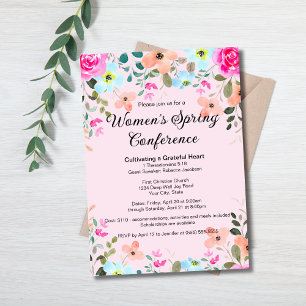 Invitation Chic Elegant Spring Floral Women’s Church Retraite