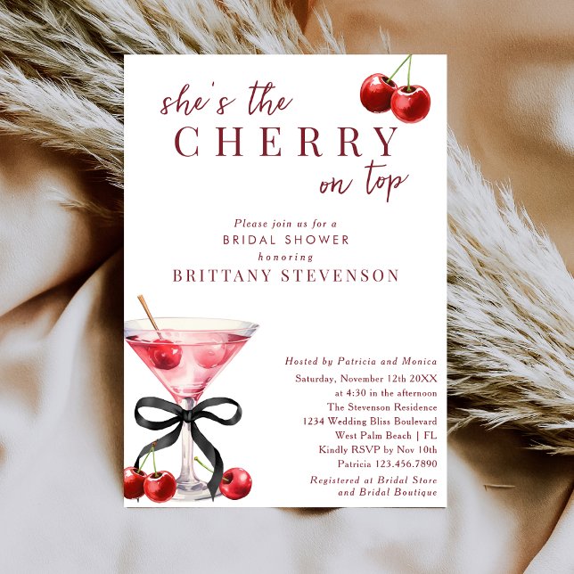 Invitation Chic Elle est la Martini Cherry On Top Shower de M (Créateur téléchargé)