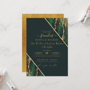 INVITATION CHIC EMERALD GREEN PARTIES SCINTILLANT ABSTRAIT AG
