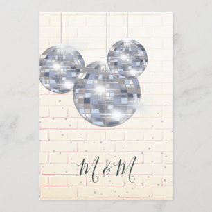 Invitation Chic en brique rustique Disco Silver