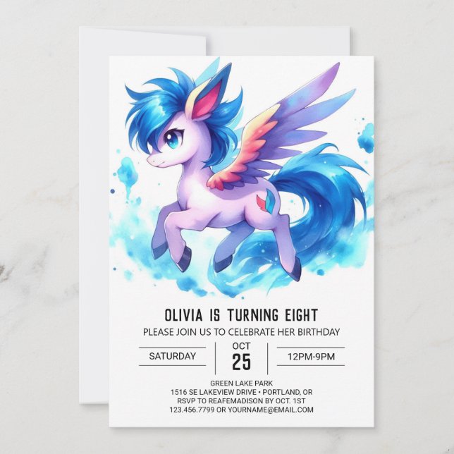 Invitation Chic Enfants Cheval Anniversaire (Devant)