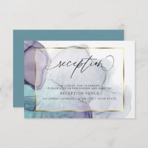 Invitation Chic Enky Plum Purple Réception Turquoise Invitati