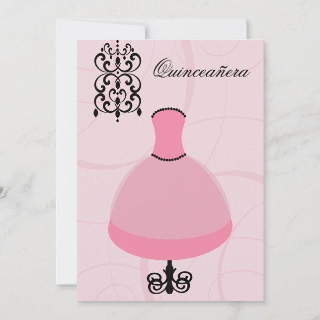 Invitation chic et branchée de Quinceañera (Devant)