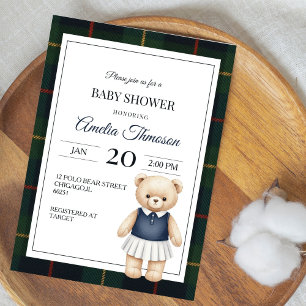 Invitation chic et luxueuse pour baby shower avec
