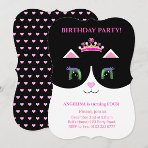 Invitation chic et mignonne pour un chat en smokin