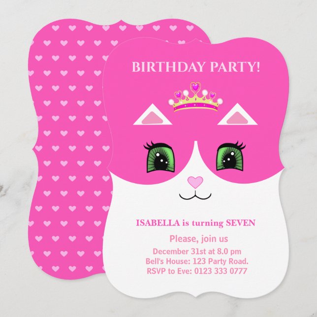 Invitation chic et mignonne pour un chat en smokin (Devant / Derrière)