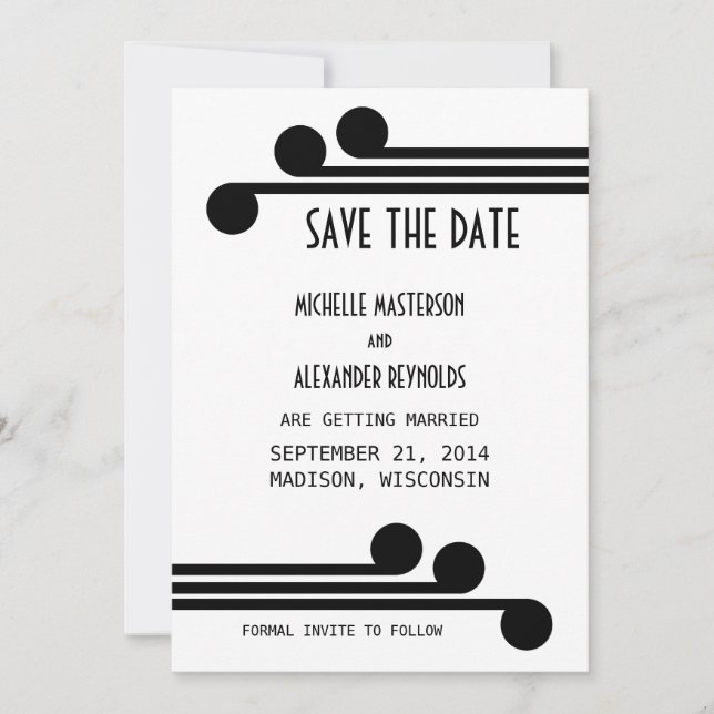 Invitation chic et simple deco pour annoncer la da (Devant)