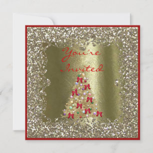 Invitation CHIC & FAB Noël BLING CRISTAL Or