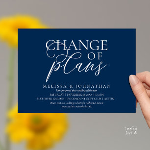Invitation Chic Faire-Attendre Mariage Changement De Plans