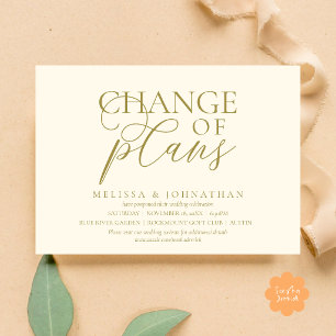 Invitation Chic Faire-Attendre Mariage Changement De Plans Ty