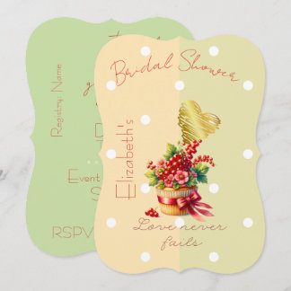 Invitation Chic Faith Floral Baie Nœud Papillon Cupcake Point