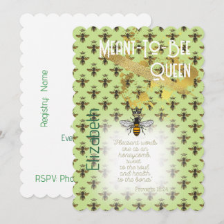 Invitation Chic Faith Lime Vert Reine Matrice Abeille Or