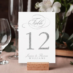 Invitation Chic Faux Silver Foil Wedding Table Number Cards