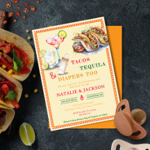 Chic Fiesta Aquarelle Tacos Baby shower Tequila