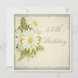 Invitation Chic Fleurs Vintage 55e Anniversaire