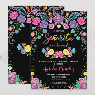 Invitation Chic Floral mexicain Señorita Baby shower fille