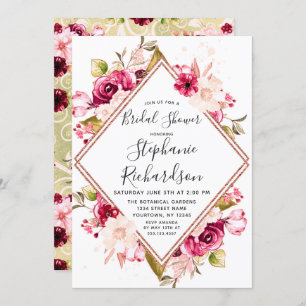 Invitation Chic Floral & Rose Gold
