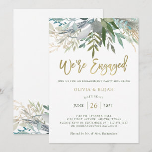 Invitation Chic Foliage   Fêtes de fiançailles
