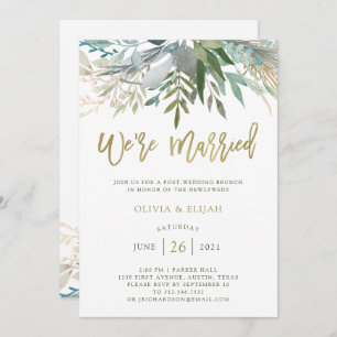 Invitation Chic Foliage Nous sommes mariés