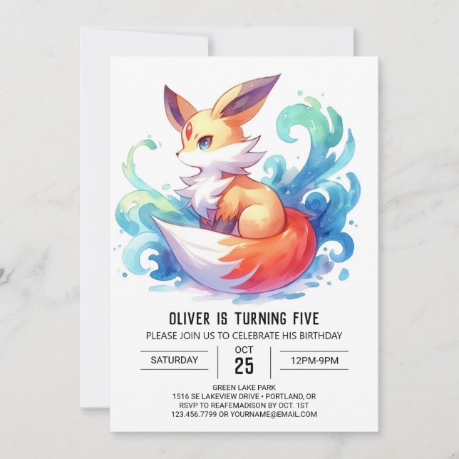 Invitation Chic Fun Fox Anniversaire (Devant)