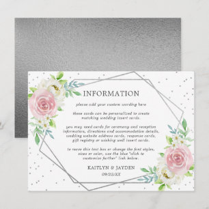 Invitation Chic Géométrique Mariage floral Foil Détail