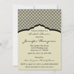 Invitation Chic Glamourous Douche nuptiale, Noir