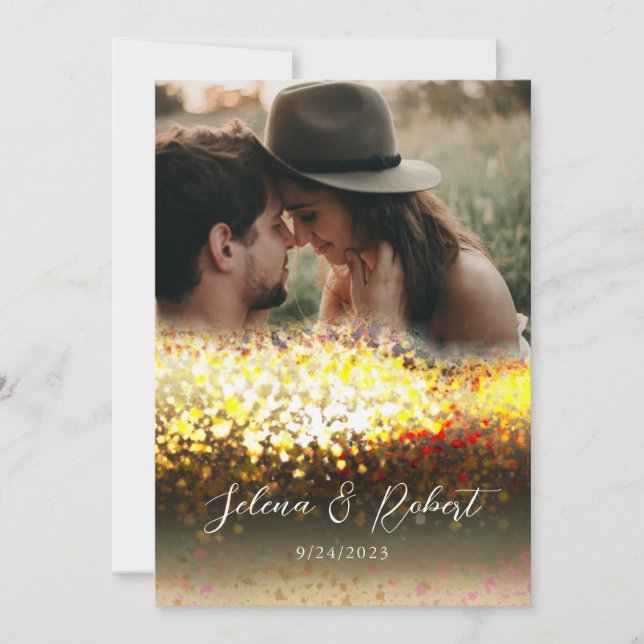 Invitation Chic Gold Parties scintillant Abstrait superpositi (Devant)