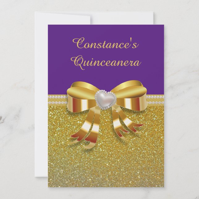 Invitation Chic Gold Parties scintillant Quinceanera Invitati (Dos)