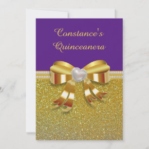 Invitation Chic Gold Parties scintillant Quinceanera Invitati