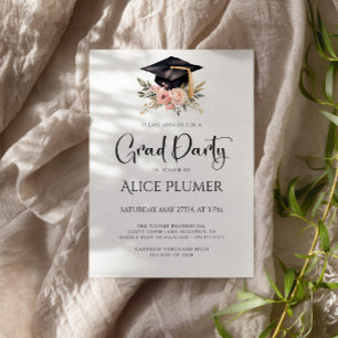 Invitation Chic Grad Casquette fête de graduation